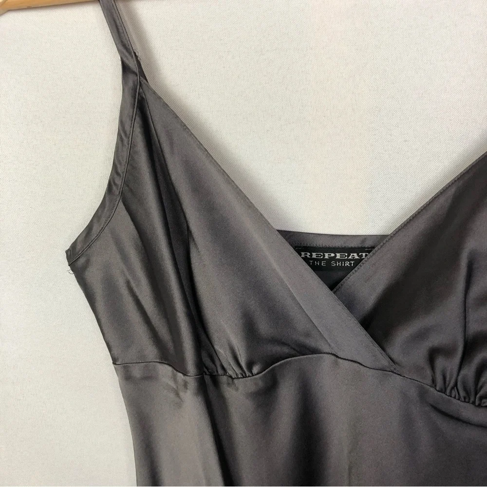 Repeat the Shirt Y2K Gray Silk Wrap Cami Tank Top S‎